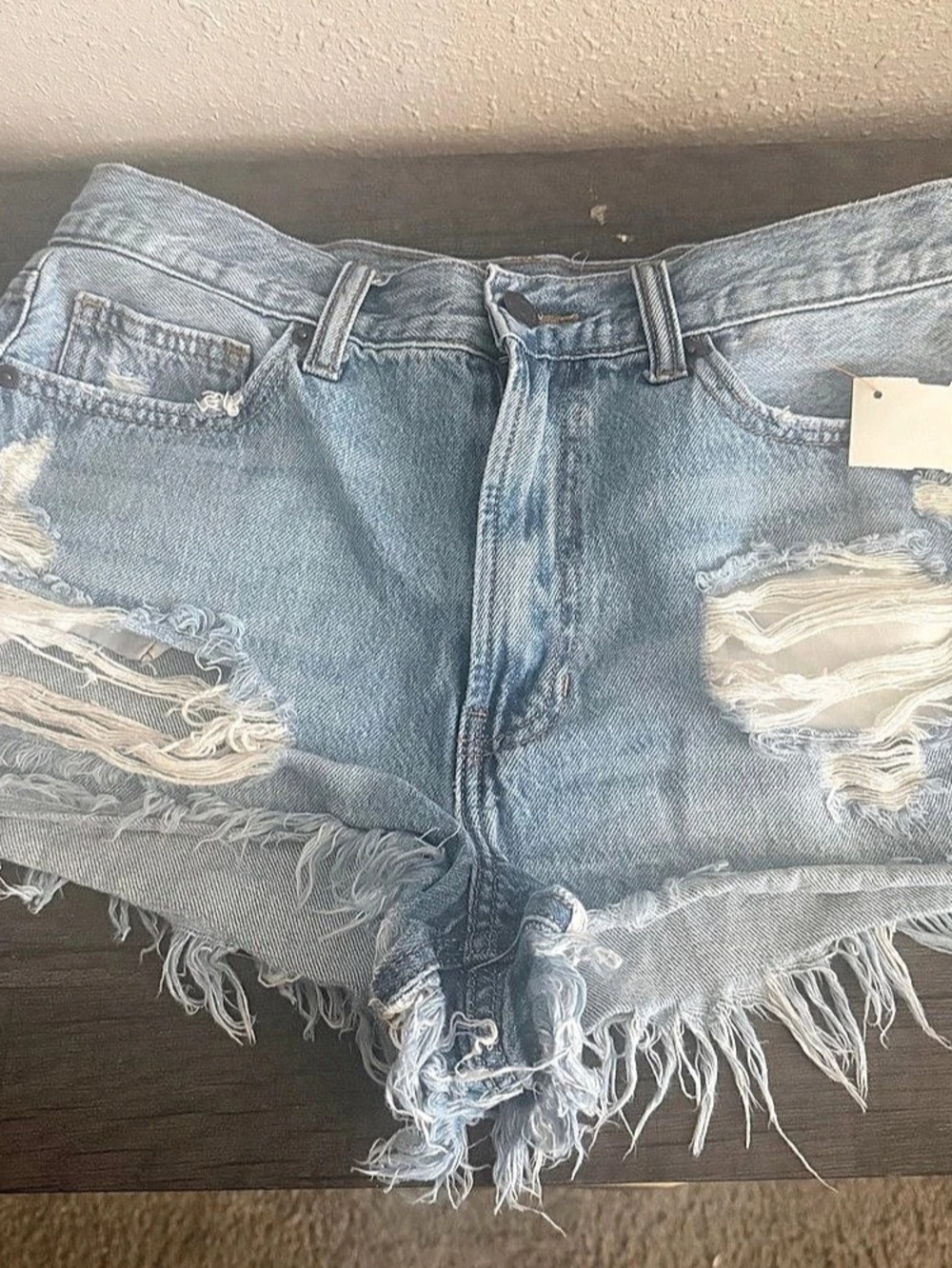 Cello Distressed Graphic Denim Jean Shorts Waist 7/28